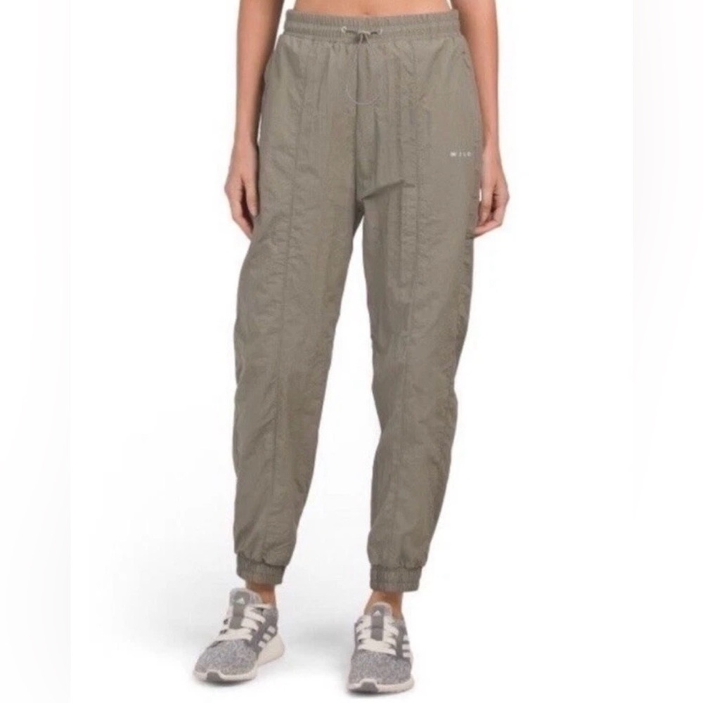 WILO Parachute Pants Army green Size‎ XS Toggle cinch Ankles Cargo Pull on Nylon